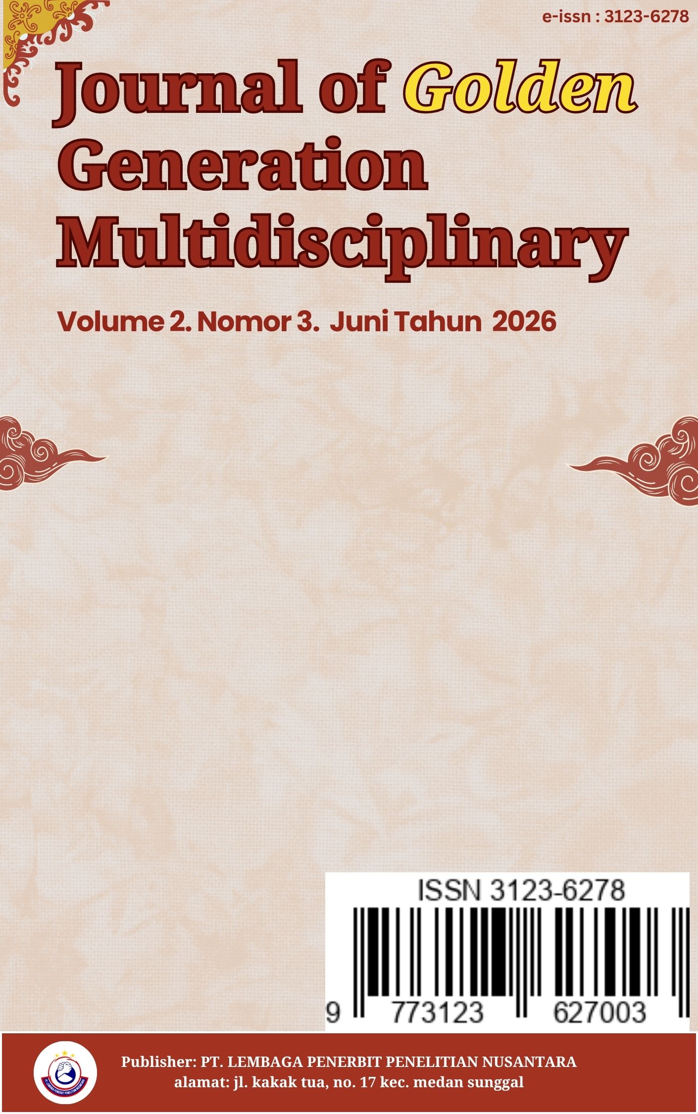 					View Vol. 2 No. 3 (2026): Juni : Journal of Golden Generation Multidisciplinary
				